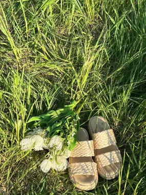 NAKED FEET - SANTORINI in RAFFIA Espadrille Sandals