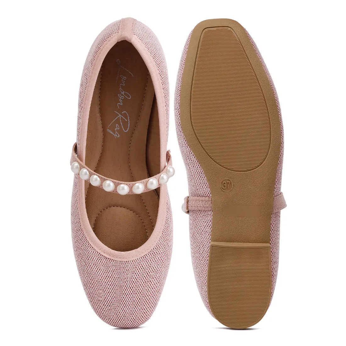 Pearl Embellished Ballerina Flats
