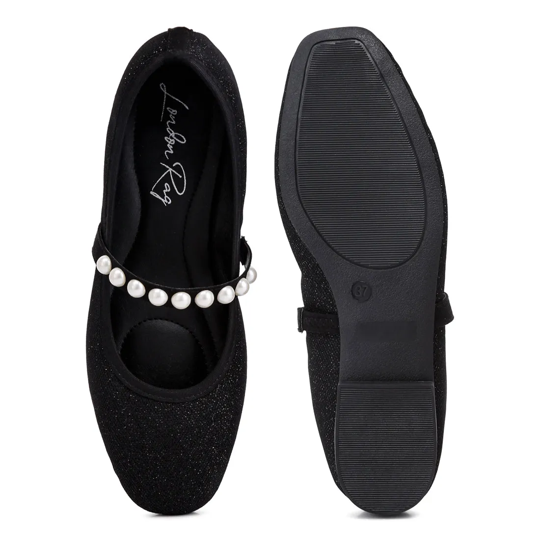 Pearl Embellished Ballerina Flats