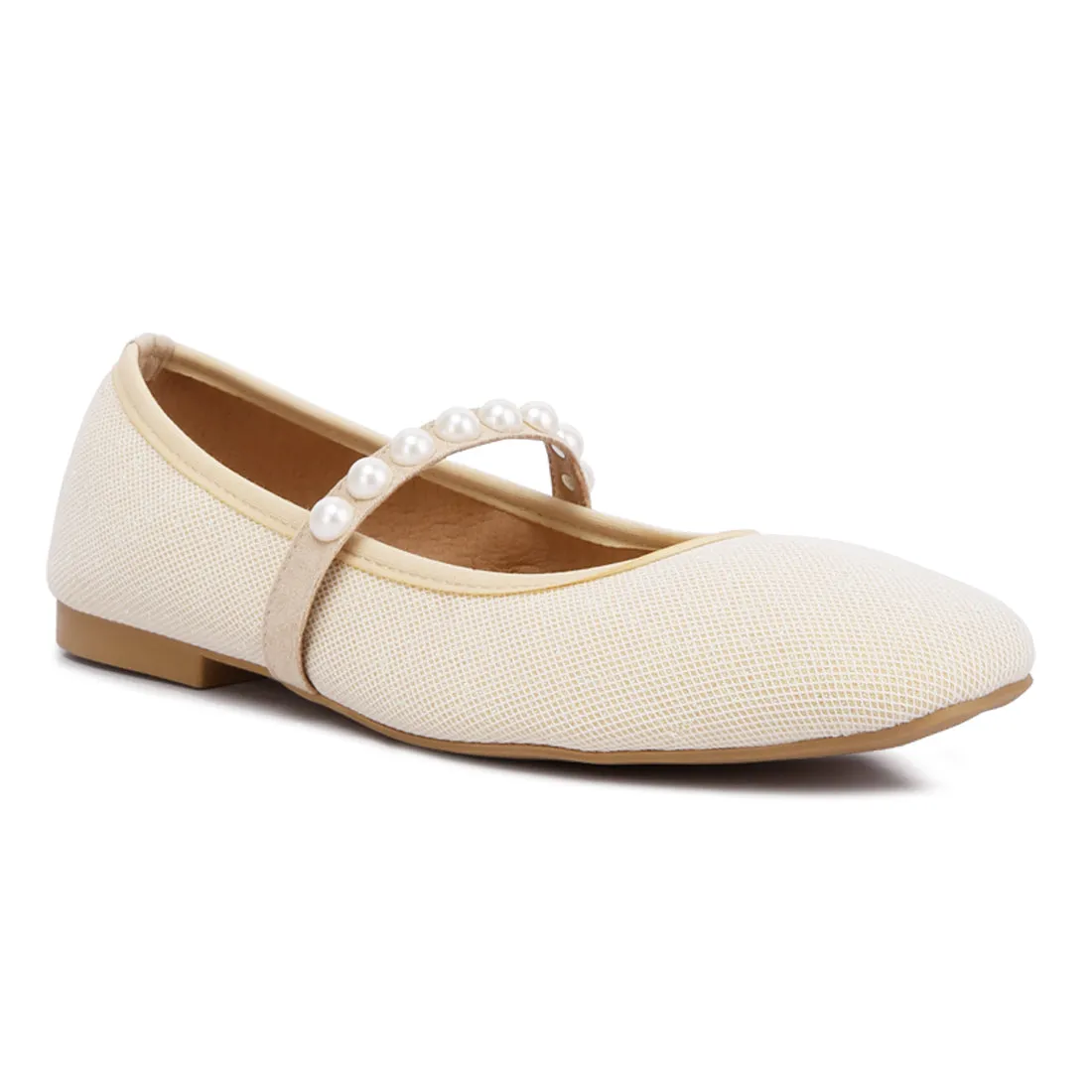 Pearl Embellished Ballerina Flats