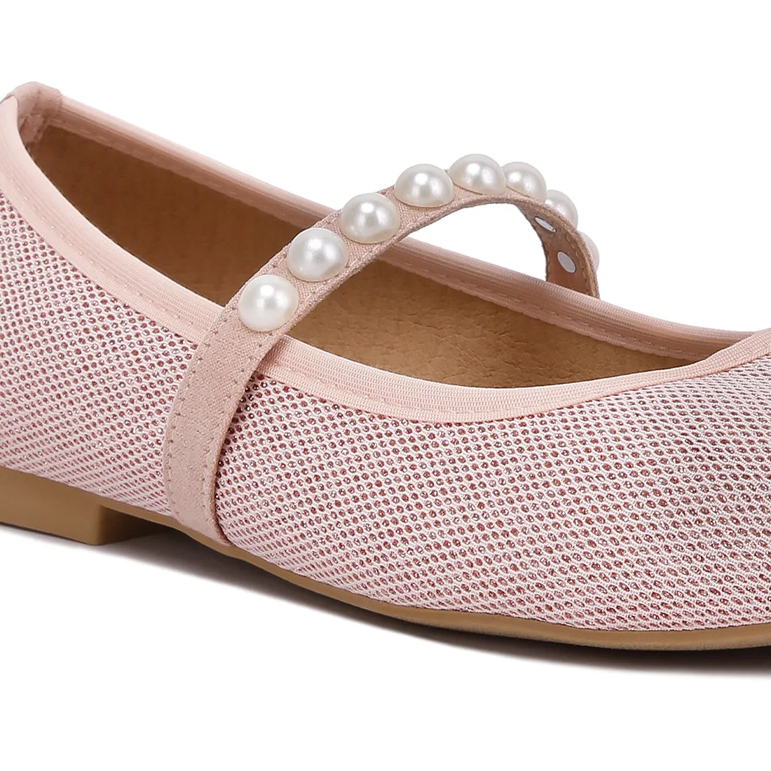 Pearl Embellished Ballerina Flats