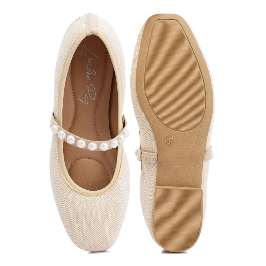 Pearl Embellished Ballerina Flats