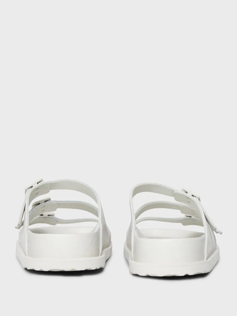 Regular Florida Suede Leather Sandals in Bone