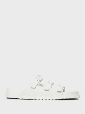 Regular Florida Suede Leather Sandals in Bone