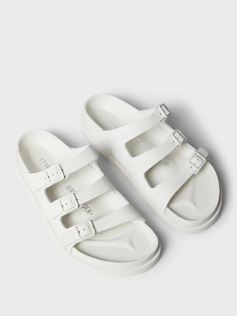Regular Florida Suede Leather Sandals in Bone