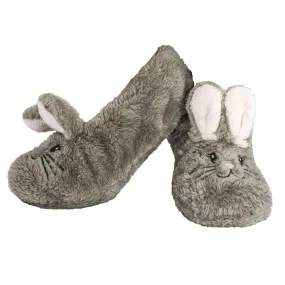 Shea Butter Fuzzy Animal Slippers W Non-Skid Botto