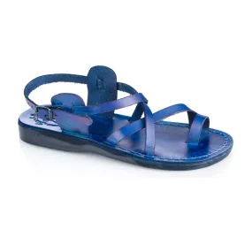 The Good Shepherd Buckle - Leather Toe Loop Sandal | Blue
