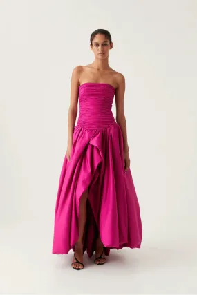 Violette Bubble Hem Maxi in Magenta