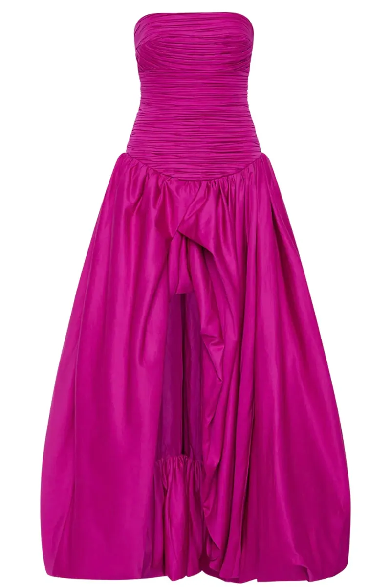 Violette Bubble Hem Maxi in Magenta