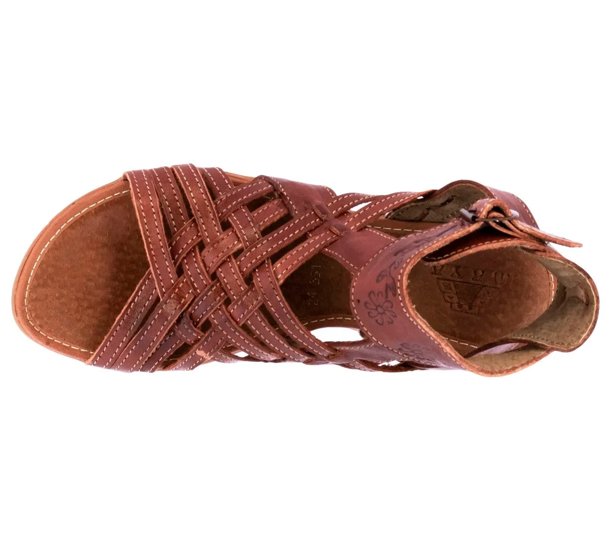 Womens Authentic Huaraches Real Leather Sandals Cognac - #204