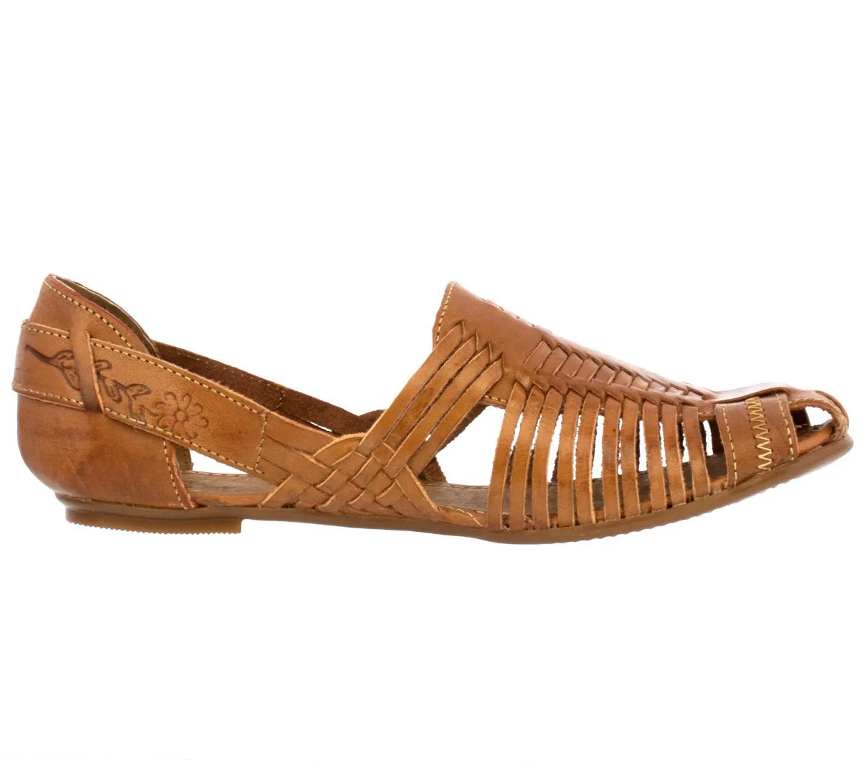 Womens Authentic Huaraches Real Leather Sandals Light Brown - #109