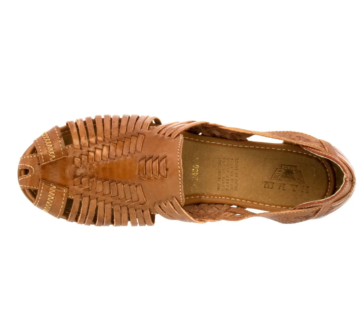 Womens Authentic Huaraches Real Leather Sandals Light Brown - #109