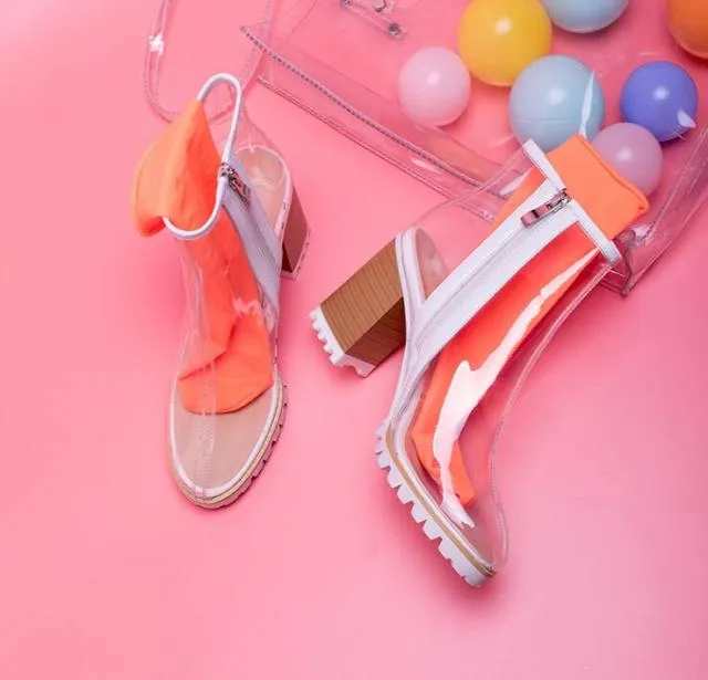Women's Translucent Ankle Rain Boots