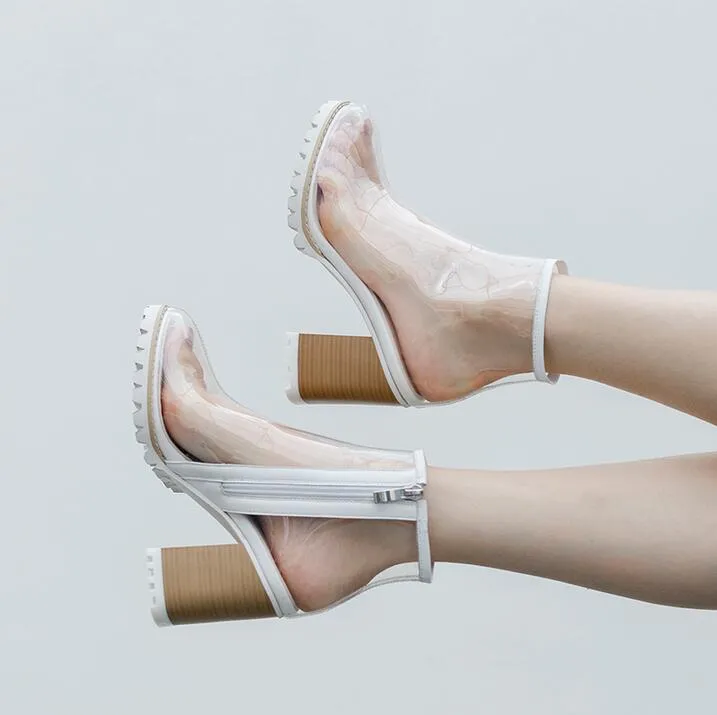 Women's Translucent Ankle Rain Boots
